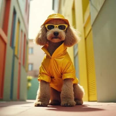 Wes Anderson Pop pet portrait style