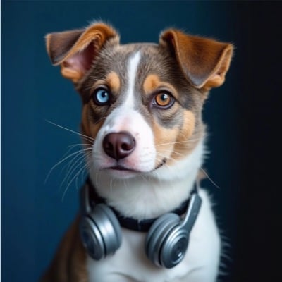 AI generated 3D cartoon pet portrait - Music Lover Style by PixPaw AI