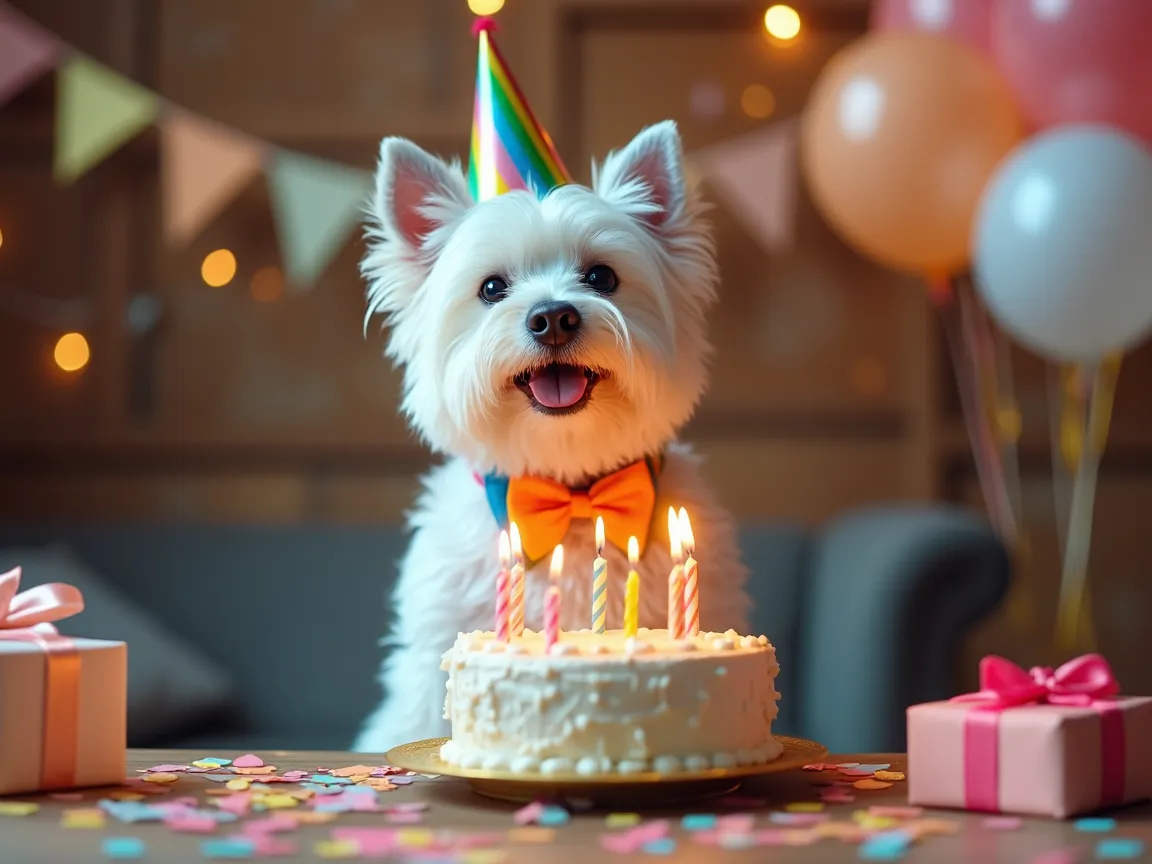 Birthday celebration pet portrait