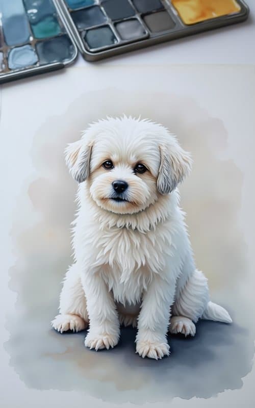 Watercolor Keepsake pet portrait style