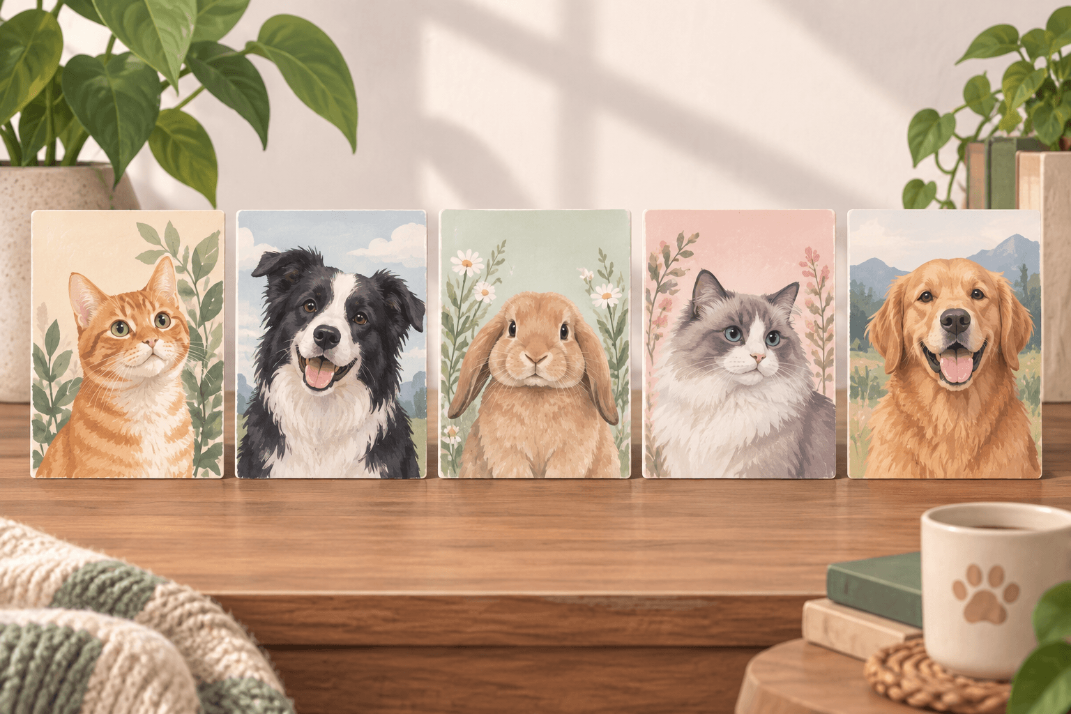 AI pet portrait style comparison collage for best AI pet portrait generator guide